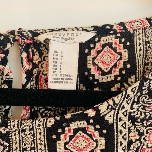 Forever 21 Boho Print Crop Top Sz L - Picture 3 of 7